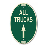 Driveway Sign All Trucks Move Ahead with Up Arrow