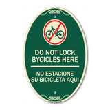 Do Not Lock Bicycles Here - No Estacione Su Bicicleta Aqui (With No Bicycle Graphic)