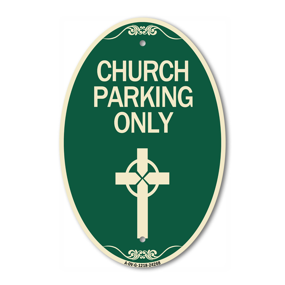 Church Parking Only (Cross Symbol)