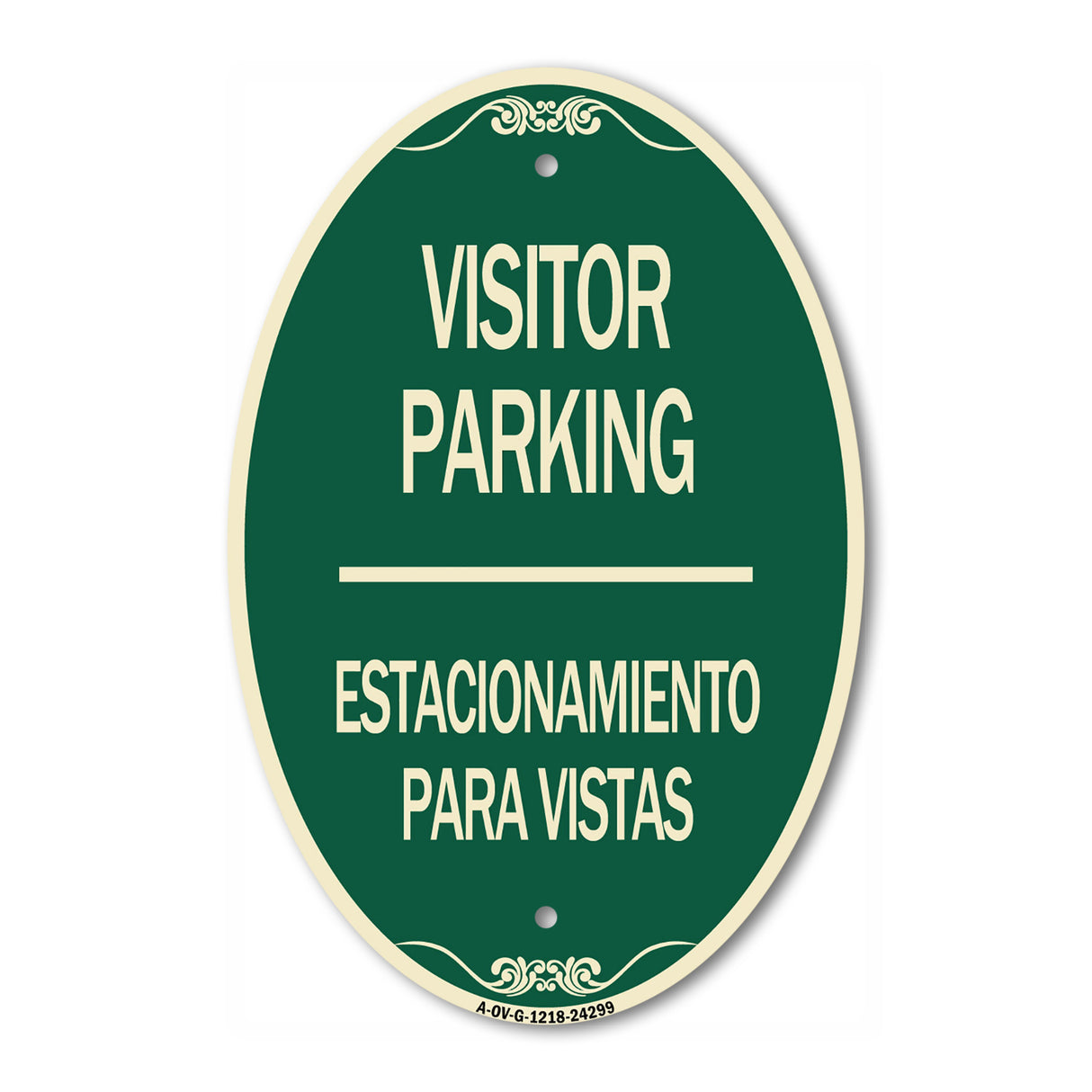 Bilingual Reserved Parking Sign Visitor Parking Estacionamiento Para Visitas
