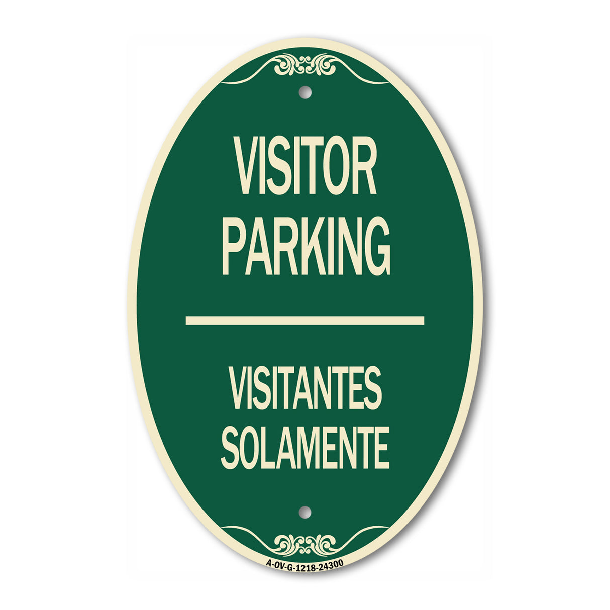 Bilingual Reserved Parking Sign Visitor Parking Visitantes Solamente