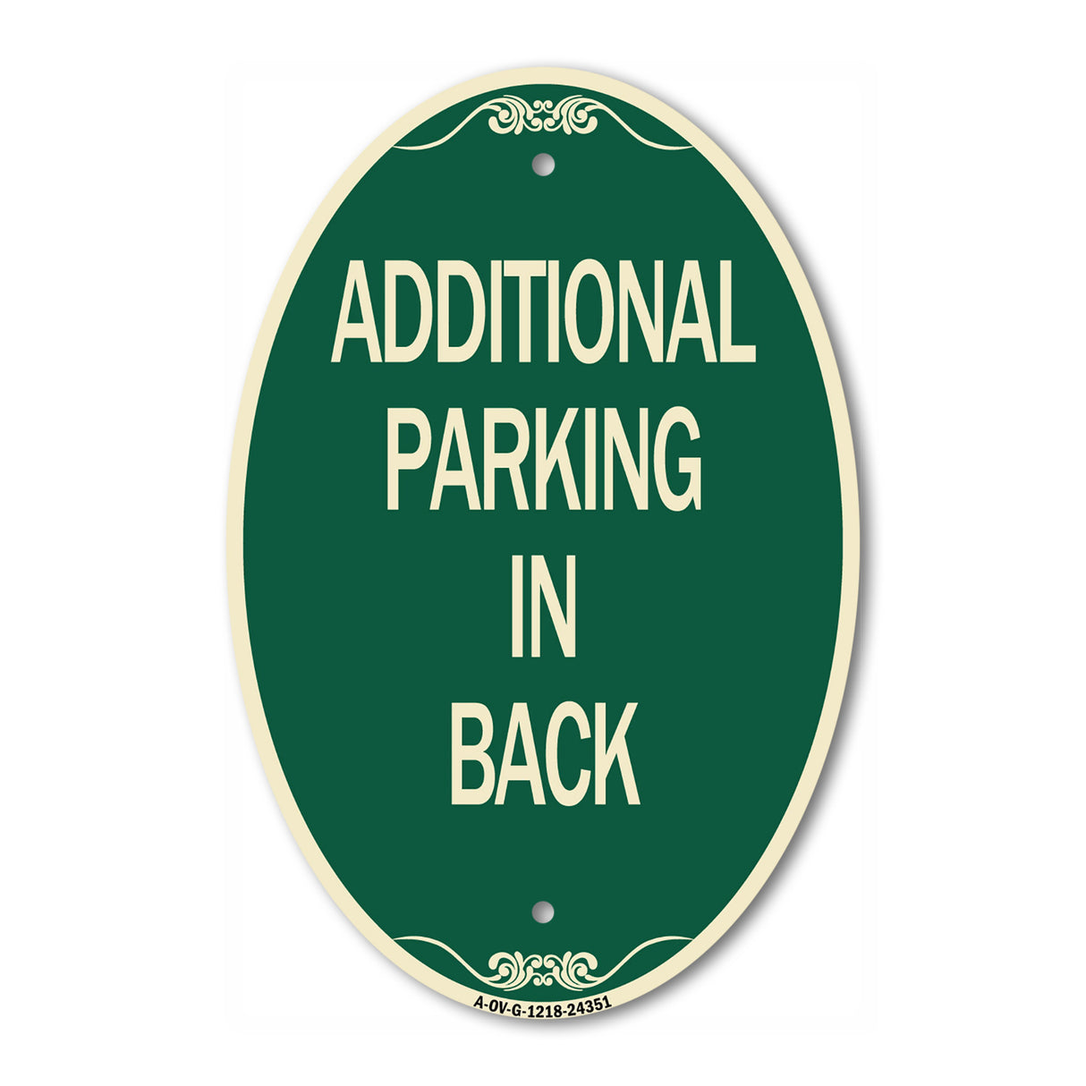 Additional Parking in Back Sign