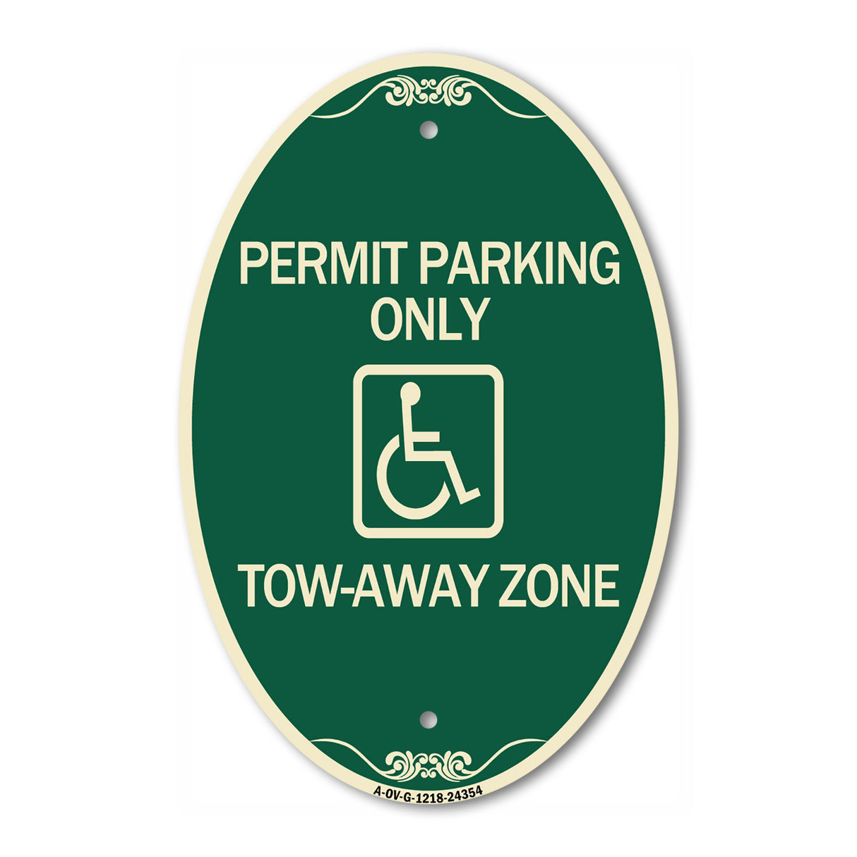 Accessible Permit Parking Only Tow-Away Zone with Symbol