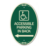 Accessible Parking on Left Arrow (With Graphic)