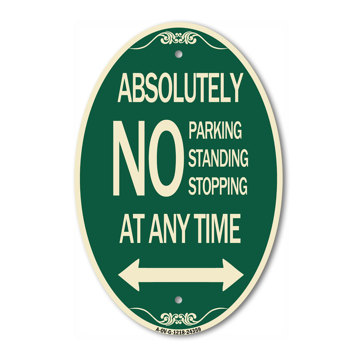Absolutely No Parking Standing or Stopping at Anytime with Bidirectional Arrow