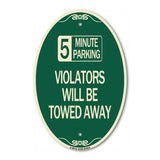 5 Minute Parking Violators Will Be Towed Away