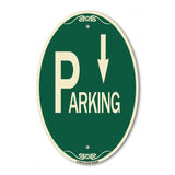 Parking with Arrow Pointing Down