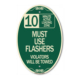 10 Minute Active Loading Zone Must Use Flashers Violators Will Be Towed