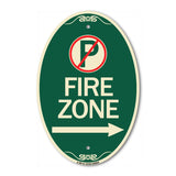 (No Parking Symbol and Right Arrow)