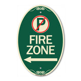 (No Parking Symbol and Left Arrow)