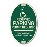 (Modern Isa Symbol) Connecticut Reserved Parking Permit Required Violators Will Be Fined Min $150