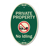 Private Property, No Idling With Graphic