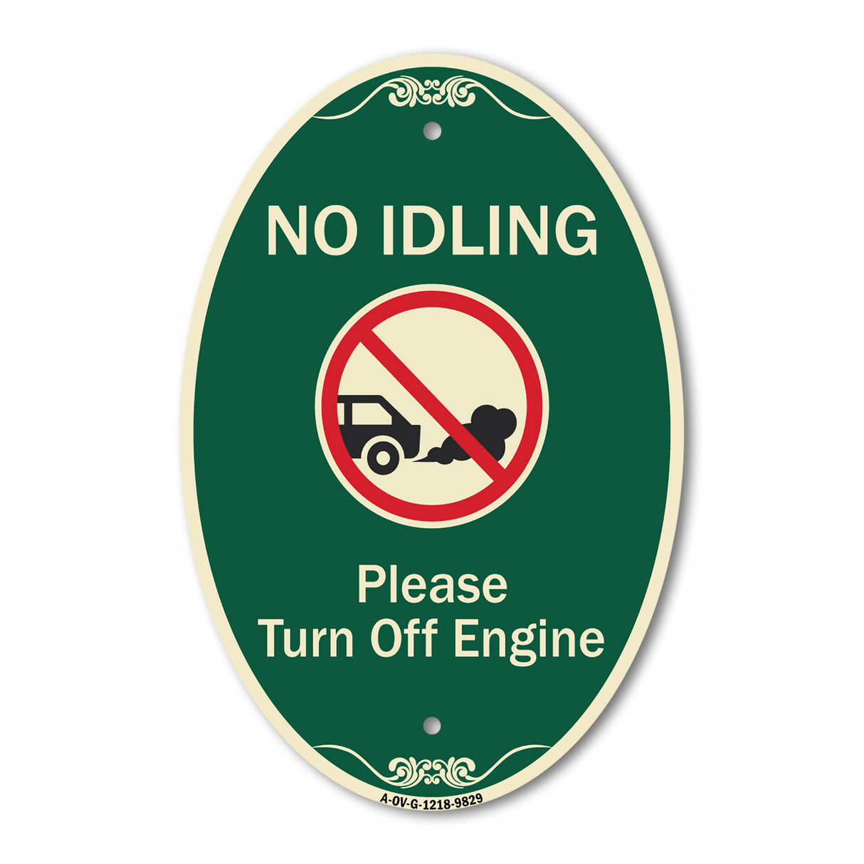 No Idling, Please Turn Off Engine With Graphic