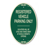 Registered Vehicle Parking Only Violators Will Be Cited And Towed Away At Vehicle Owner's Expense