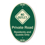 Private Road Residents And Guests Only With No Outlet Symbol