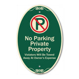 Private Property Violators Towed Away At Owner Expense With No Parking Symbol