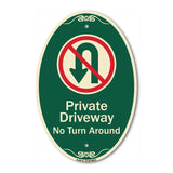 Private Driveway, No Turn Around With Symbol