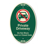 Private Driveway Do Not Block Open Or Closed Gate With No Parking Graphic