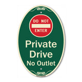 Private Drive, No Outlet With Do Not Enter Symbol