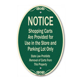 Notice - Shopping Carts Are Provided For Use In The Store And Parking Lot Only
