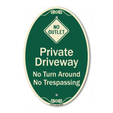 No Turn Around Or Trespassing With No Outlet Symbol