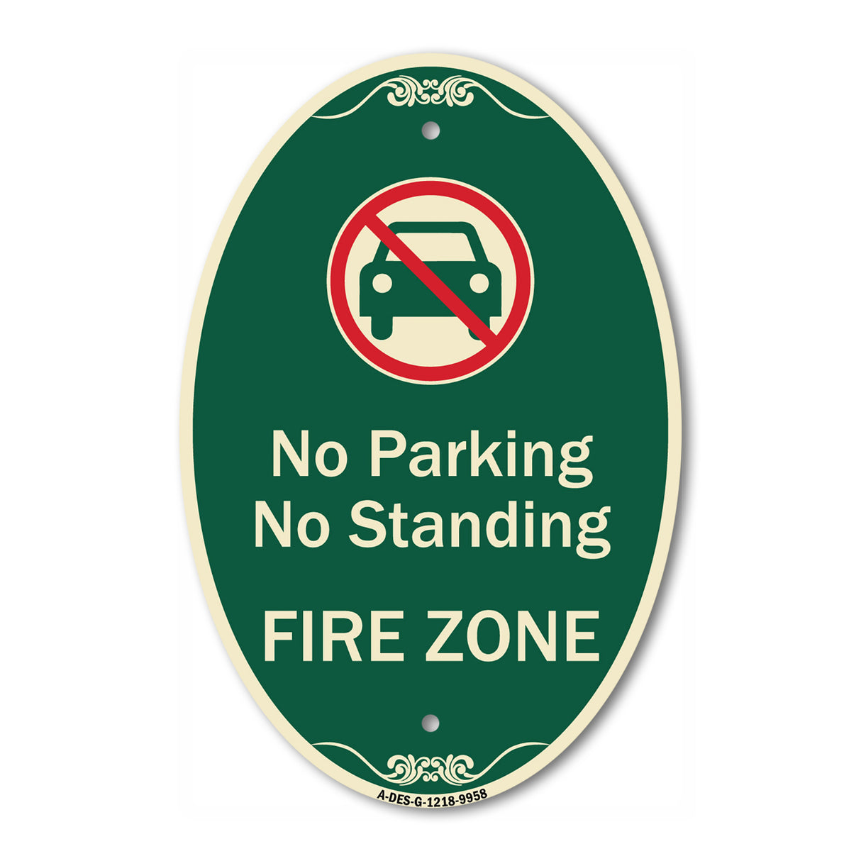 No Parking Or Standing, Fire Zone With Graphic