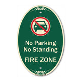 No Parking Or Standing, Fire Zone With Graphic