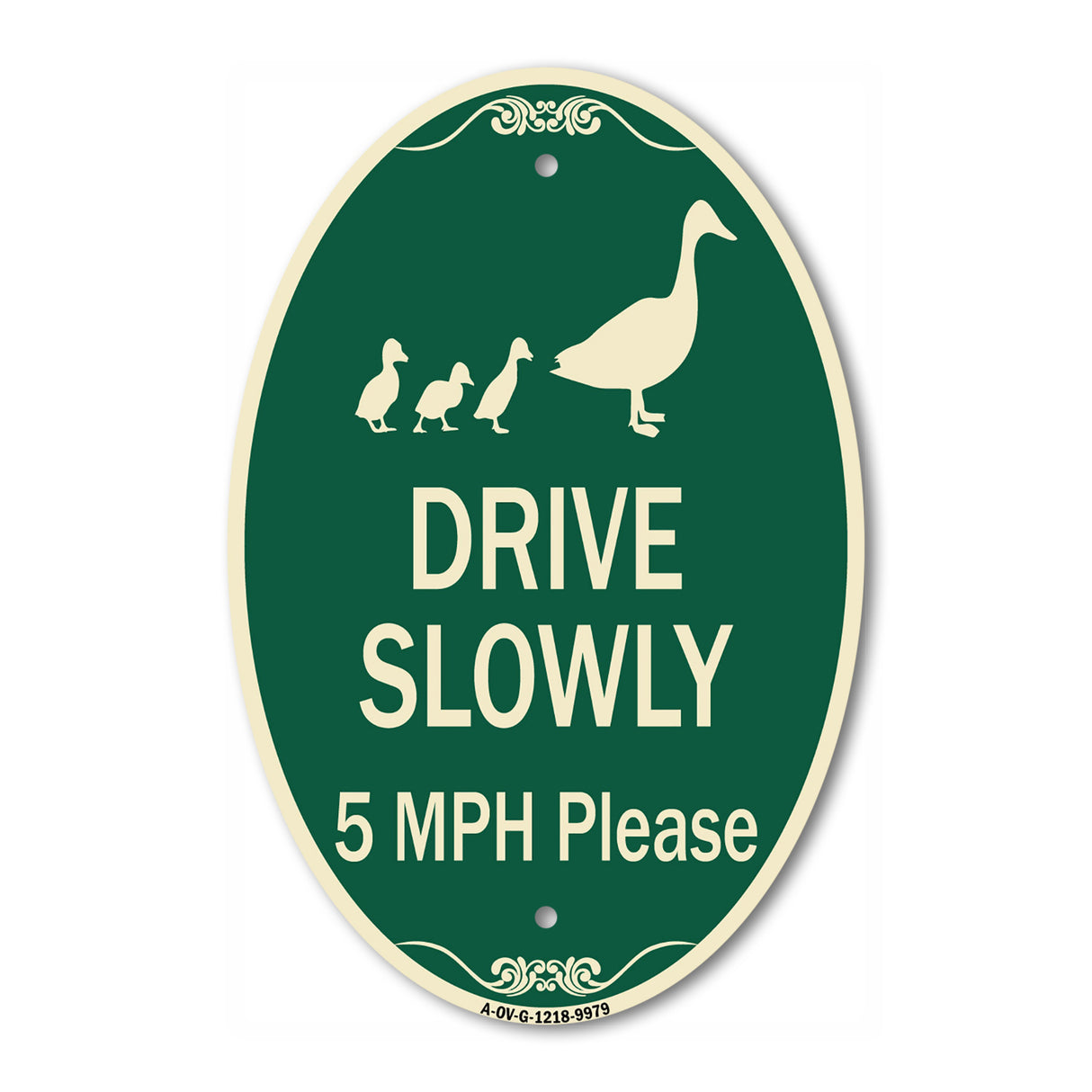 Drive Slowly 5 Mph Please With Duck And Ducklings Walking Graphic