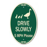 Drive Slowly 5 Mph Please With Duck And Ducklings Walking Graphic