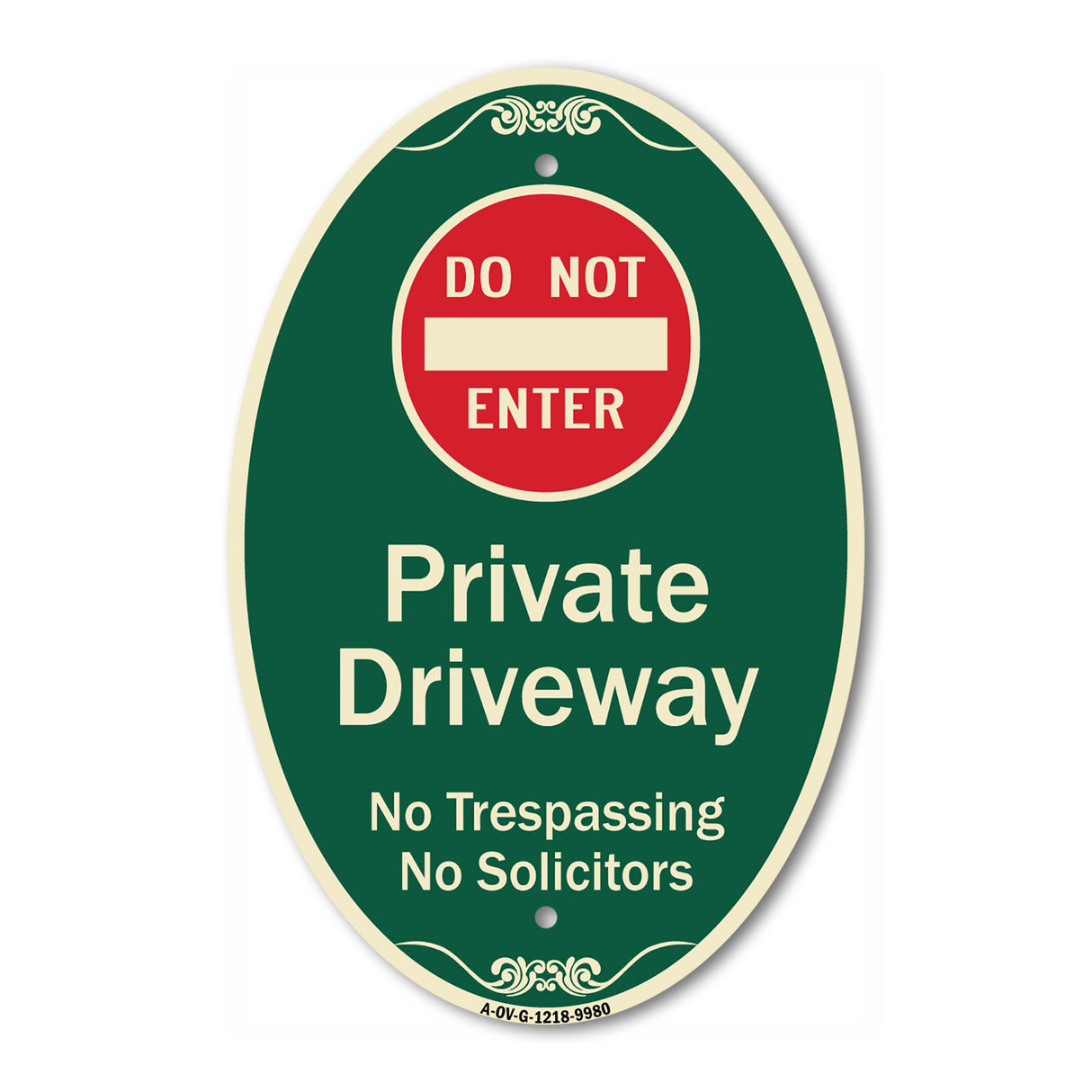 Do Not Enter Private Driveway No Trespassing Or Solicitors With Symbol