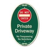Do Not Enter Private Driveway No Trespassing Or Solicitors With Symbol