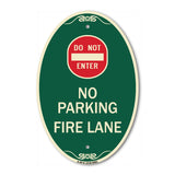 Do Not Enter, No Parking, Fire Lane With Graphic