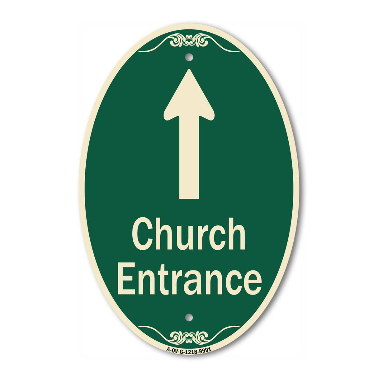 Church Entrance Ahead With Up Arrow