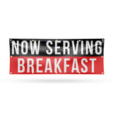 Now Serving Breakfast Banner