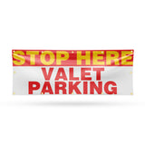 Stop Here Valet Parking Banner