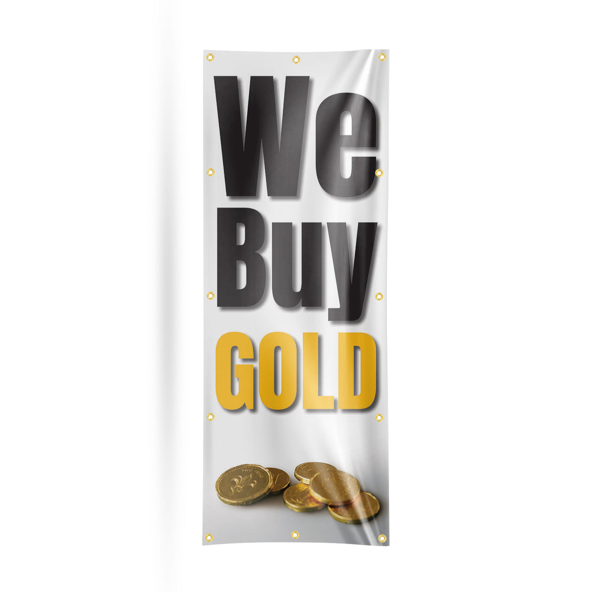 We Buy Gold Vertical Banner