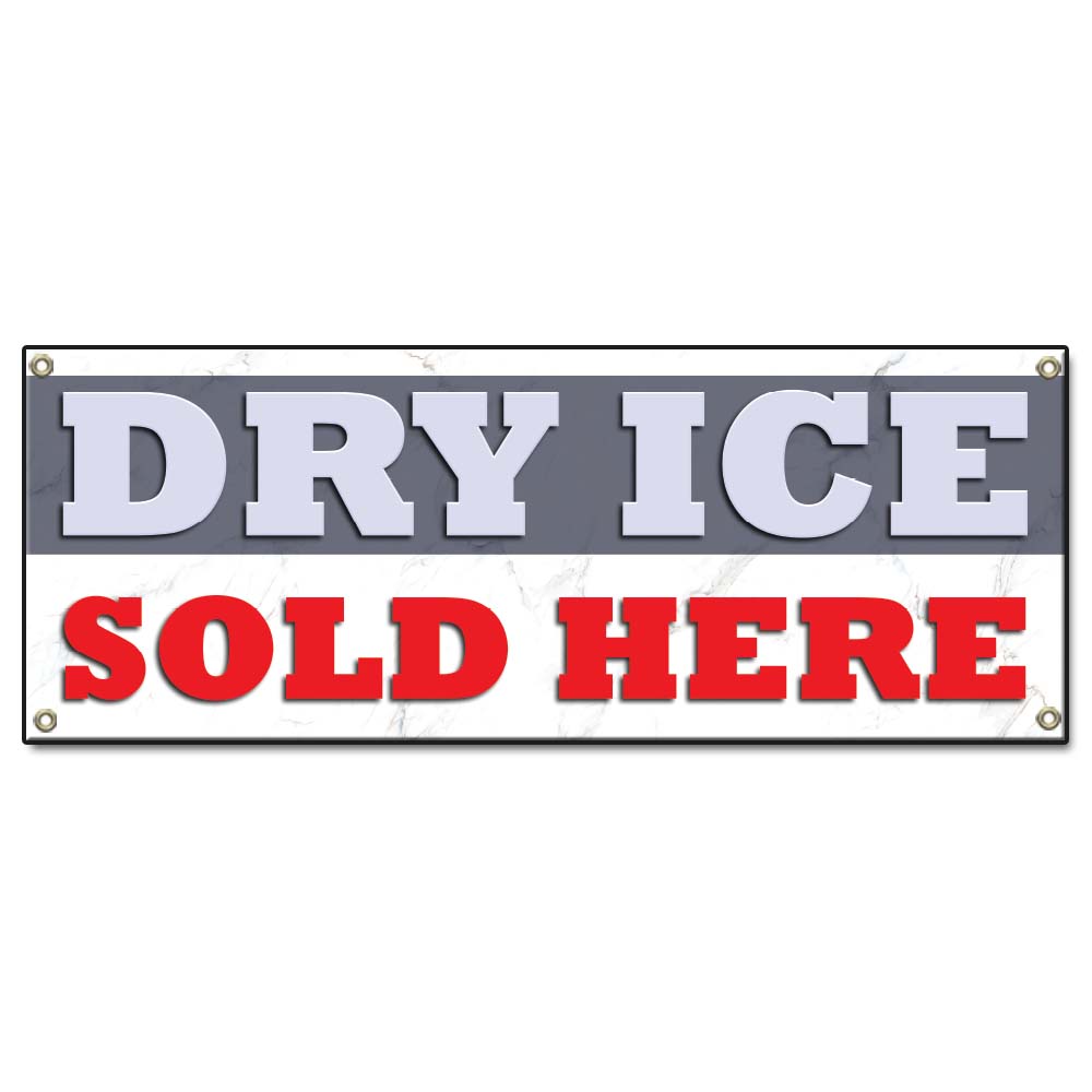 Dry Ice Sold Here Banner