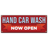 Hand Car Wash Now Open Banner