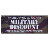 Military Discount Thank You For Your Service Banner