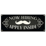 Now Hiring Apply Inside Barber Shop Banner