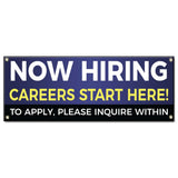 Now Hiring Careers Start Here Banner