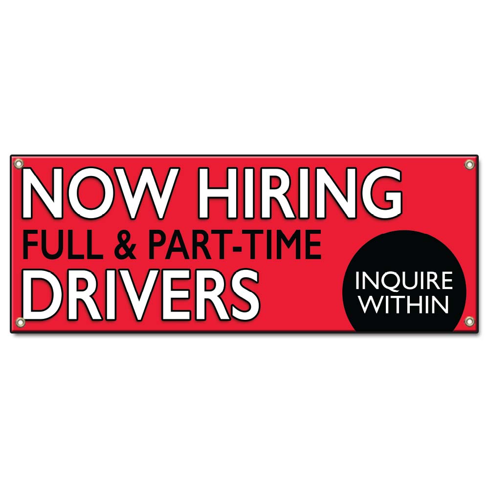 Now Hiring Full & Part-Time Drivers Banner