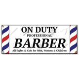 On Duty Professional Barber Banner