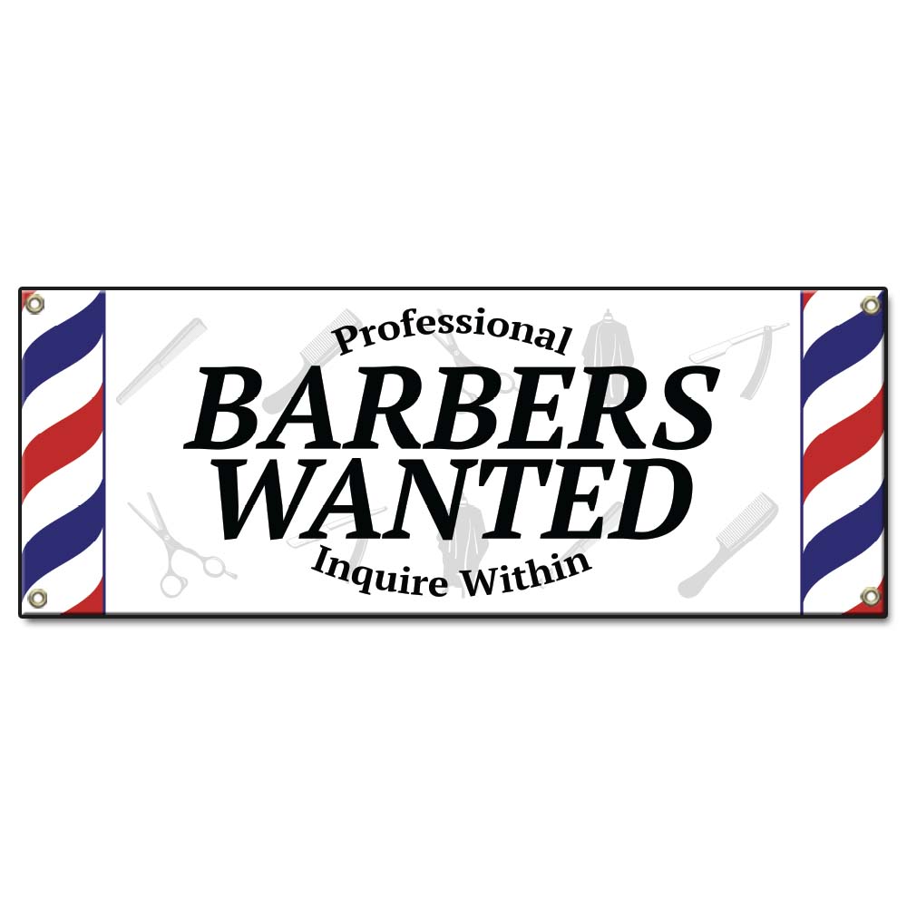Professional Barbers Wanted Banner