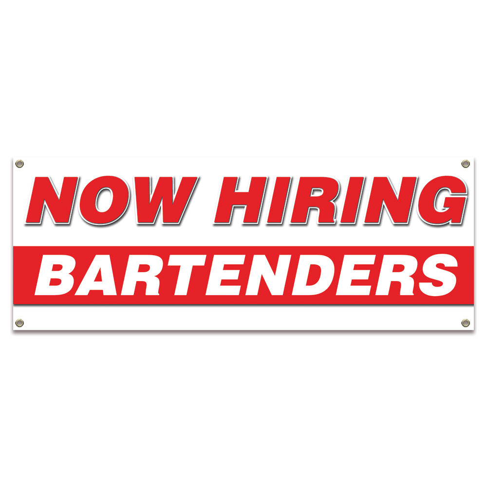 Now Hiring Bartenders Banner