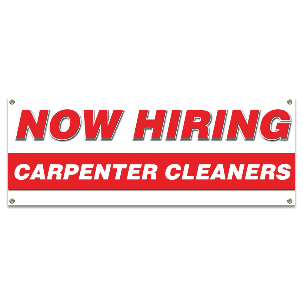 Now Hiring Carpenter Cleaners Banner