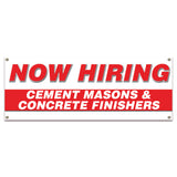Now Hiring Cement Mixers & Concrete Finishers Banner