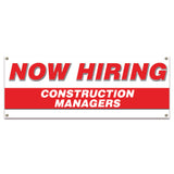 Now Hiring Construction Managers Banner