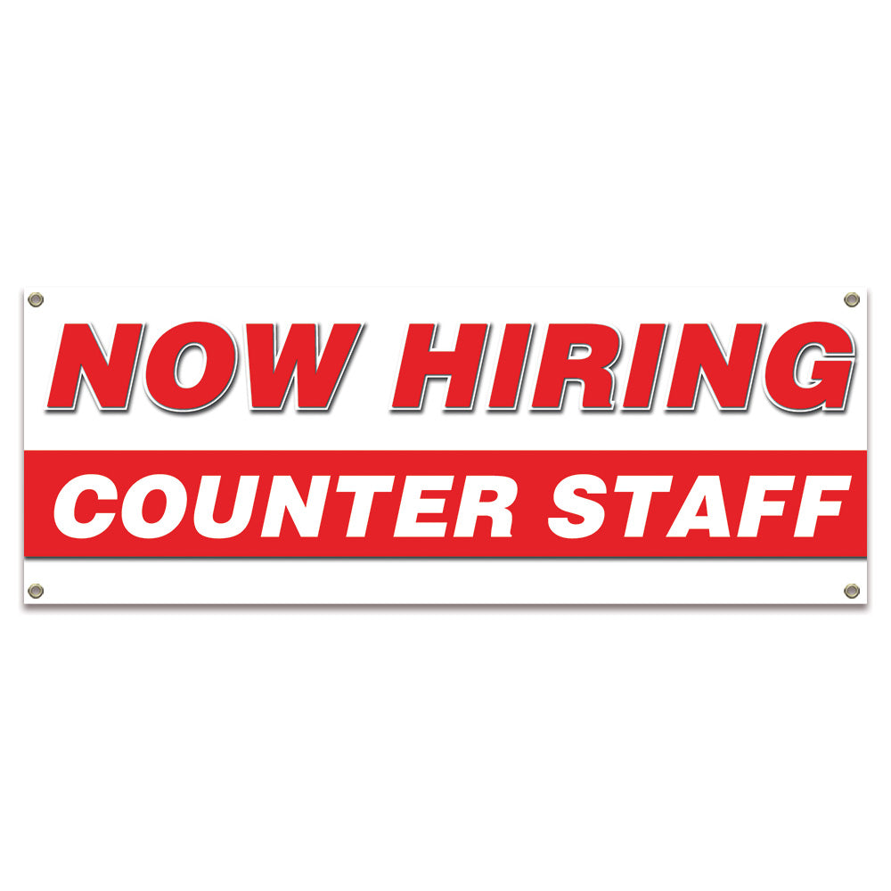 Now Hiring Counter Staff Banner