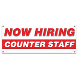 Now Hiring Counter Staff Banner
